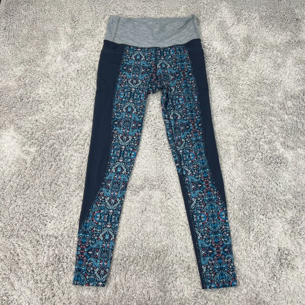 Athleta Leggings Women Small Multicolor Paisley High Rise Stretch Athletic Style